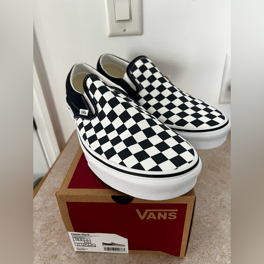 Navy Blue and white size 10 Vans New